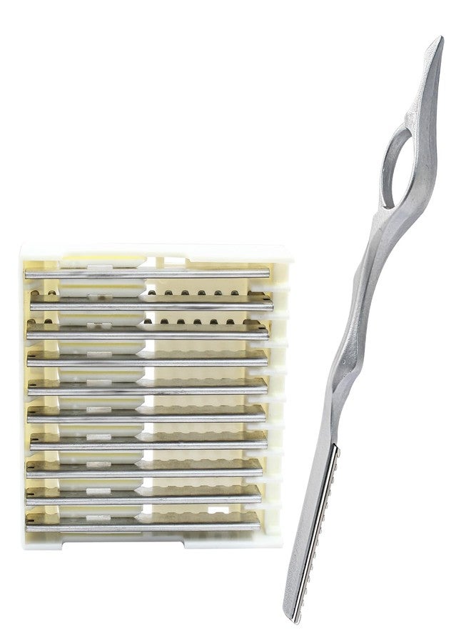 Coufce 11 Pieces Hair Styling Razor Stainless Steel Hair Cutting Texturizing Razors Hair Thinning Comb 10 Pieces Replacement Spare Blades(Silver) - Image 5