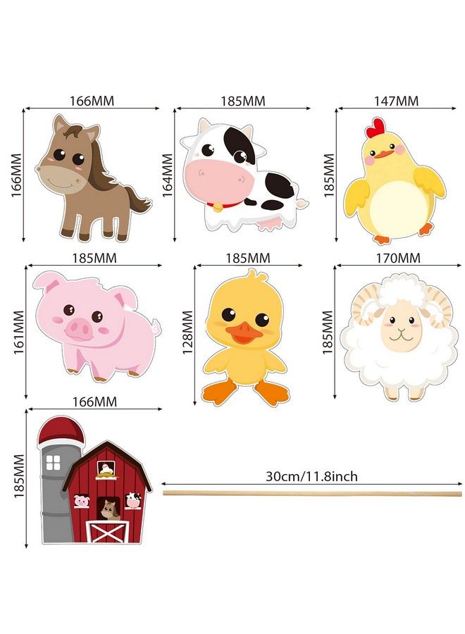Blulu 28 Pieces Farm Animal Centerpiece Cards And Sticks For Farm Theme Party, Table Toppers Farm Animal Birthday Party Decoration Baby Shower Birthday Party Supplies (Farm Animal) - Image 3