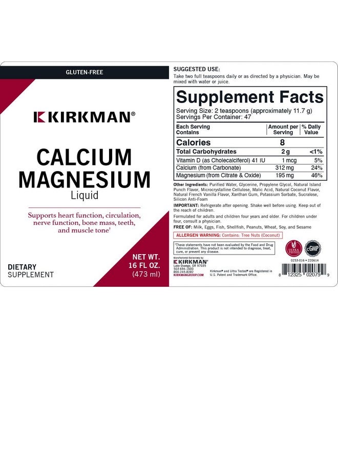 Kirkman Calcium Magnesium Liquid 16oz * - Image 3