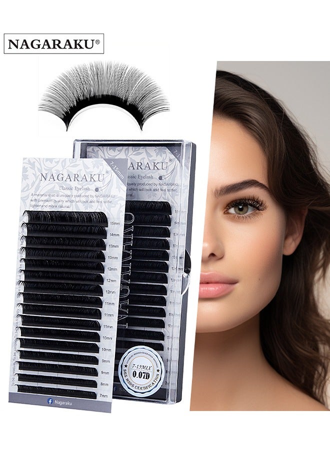 NAGARAKU Fake False Eyelashes Natural Mink D Curl Lightweight Soft Safe Single Round DIY Eyelash Extension Cluster Lashes Grafting Can Take Multiple Hairs For Pros And Beginners 7mm-15mm Mix - Image 1