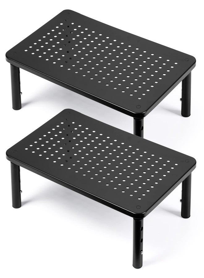 DOLALIKE 2 Pack Desktop Riser, 3 Height Adjustable Monitor stands for 2 Monitors, PC, Computer, Printer, iMac, Desktop Monitor Stand with Ventilated Platform for Airflow - Image 1