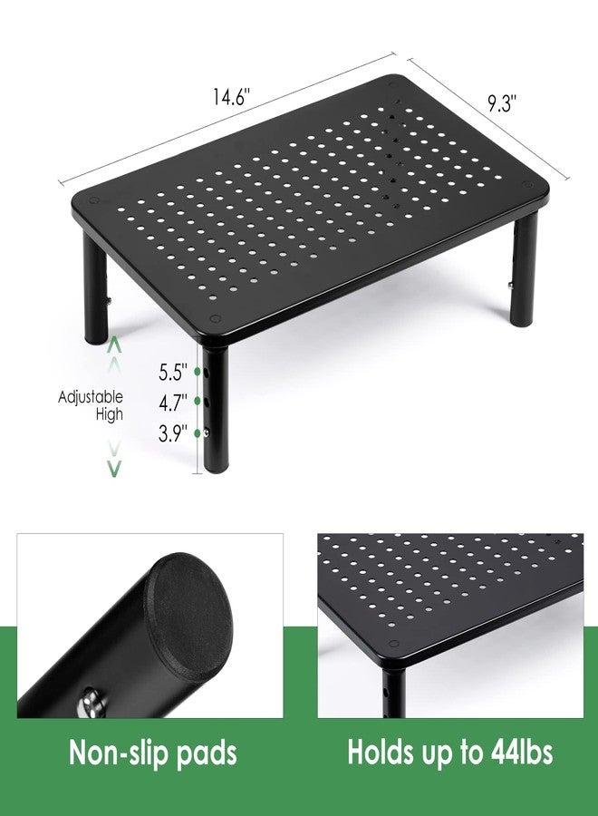 DOLALIKE 2 Pack Desktop Riser, 3 Height Adjustable Monitor stands for 2 Monitors, PC, Computer, Printer, iMac, Desktop Monitor Stand with Ventilated Platform for Airflow - Image 5