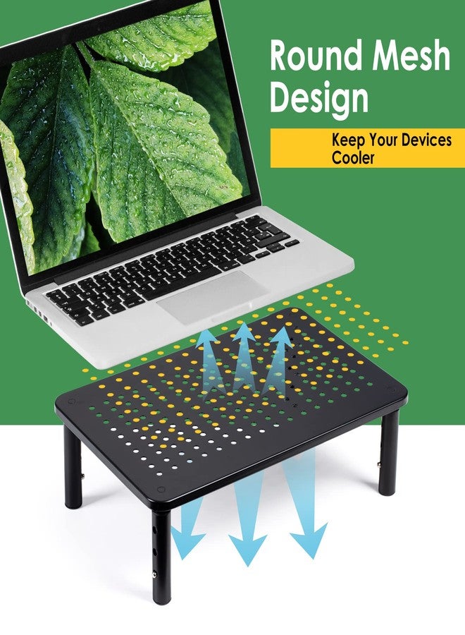DOLALIKE 2 Pack Desktop Riser, 3 Height Adjustable Monitor stands for 2 Monitors, PC, Computer, Printer, iMac, Desktop Monitor Stand with Ventilated Platform for Airflow - Image 4