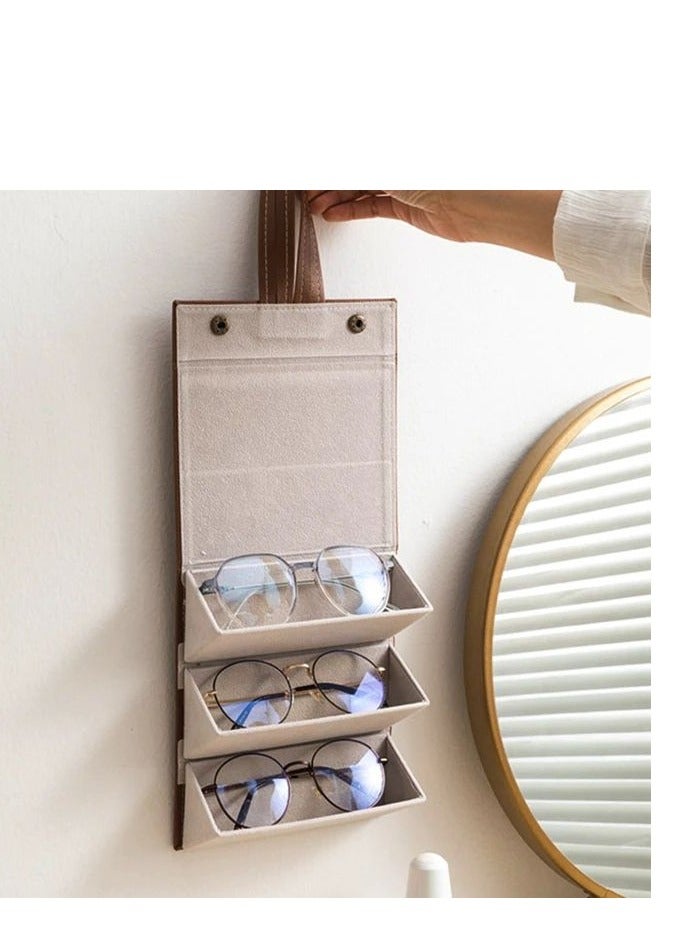 Generic Multi-Slot Travel Sunglasses Case 5 Slots Storage, Portable Foldable Sunglasses Case, Eyeglasses Display Case for Women Men,  IR  - Image 2