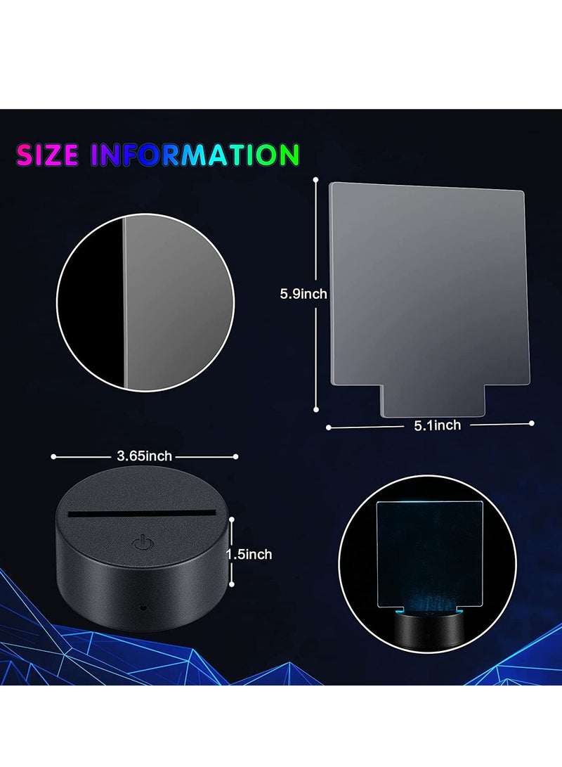 كاست ويف قاعدة مصباح LED ليلية ثلاثية الأبعاد مع 4 قطع من الأكريليك الشفاف ، 4 قطع من أجهزة التحكم عن بعد و 4 قطع كابلات شحن قابلة للتعديل 16 لونًا و 4 أوضاع لغرفة الأطفال ، 4 مجموعات (نمط مربع) - Image 2