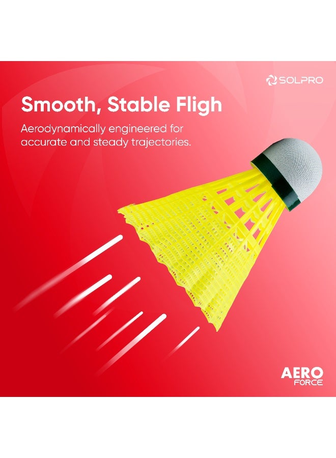 SOLPRO Aero Force Nylon Badminton Shuttlecock | Pack of 6 - Image 3