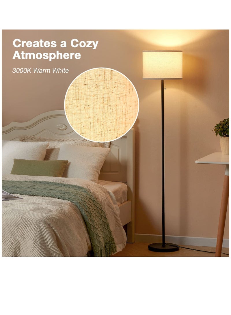 XiuWoo Floor Lamp for Bedroom, 3 Color Temperature LED Floor Lamp with Pull Chain Switch, Modern Standing Lamps for Living Room, Office, Kids Room, Reading(Bulb Included)  - Image 2