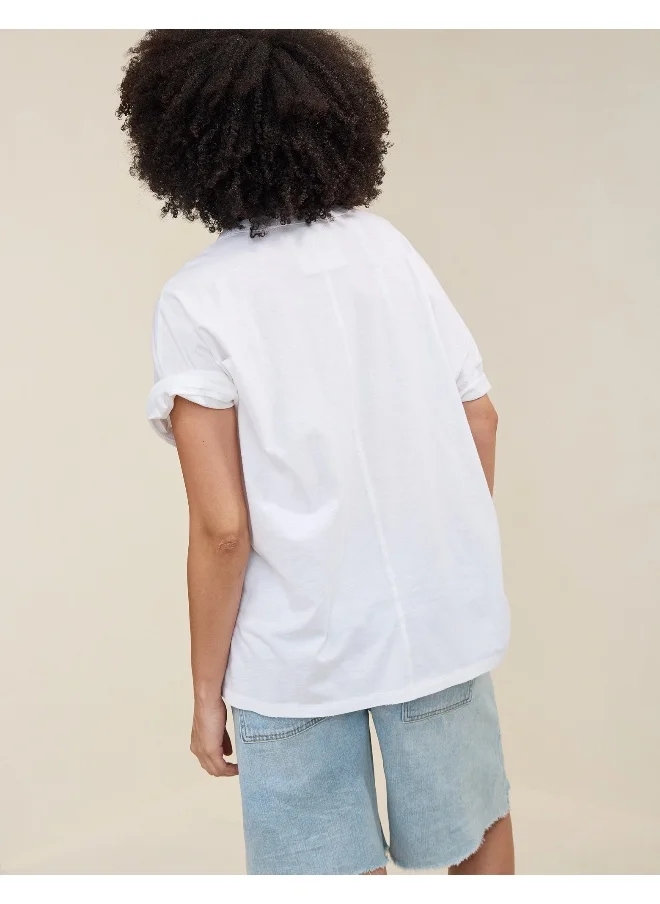 آري من امريكان ايجل Aerie Oversized Crew Boyfriend T-Shirt