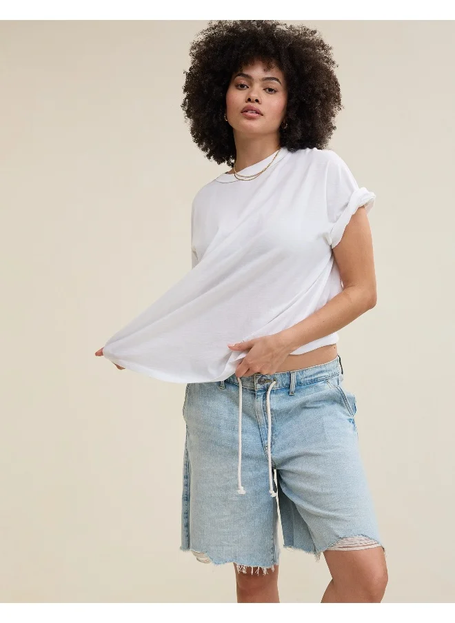 آري من امريكان ايجل Aerie Oversized Crew Boyfriend T-Shirt