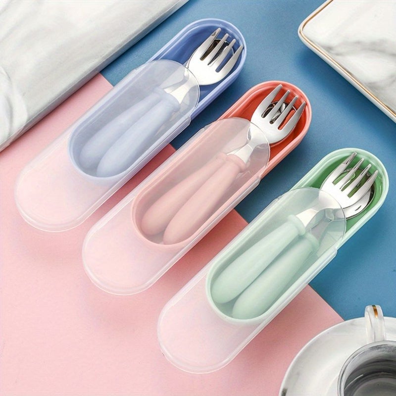 Green Stainless Steel Cutlery Set With Storage Box Durable Spoons And Forks For Parties And Easter Gifts - Image 4