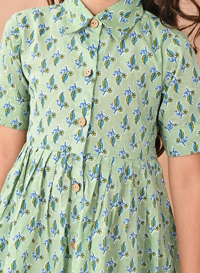 LILPICKS Printed Button-Down Dress