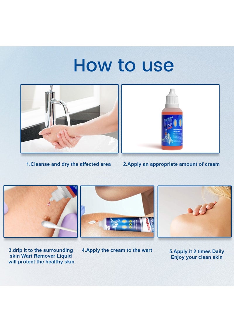 Sumifun Wart Remover, Maximum Strength Salicylic Acid Wart Liquid, One Step Invisible Wart Remover Strips, Fast-Acting Wart Liquid Freeze Off for Warts, Plantar Wart, Common Wart, Flat Wart 20ml - Image 5