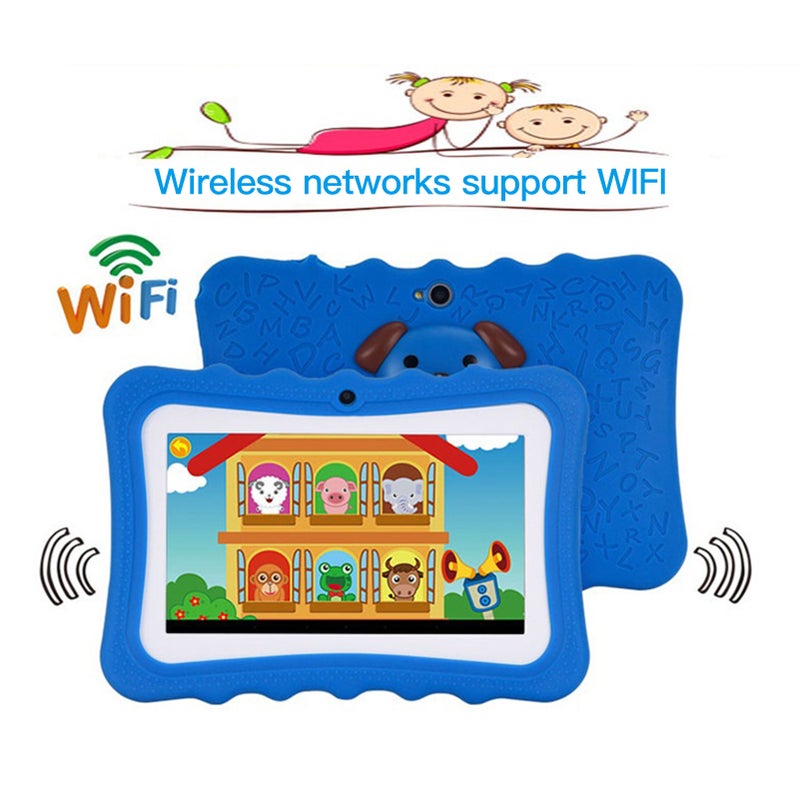 Children Tablet 7 Inch Display Screen Dual Camera Android Quad-core WiFi Version Early Educational Learning Machine Gift for Toddlers Children - Image 4