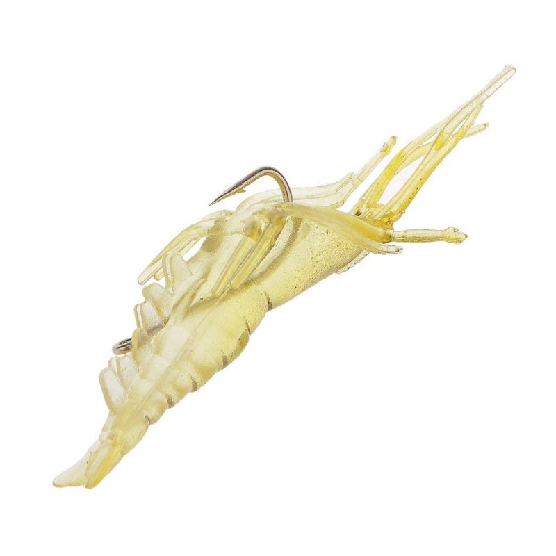 Electomania Shrimp Fishing Simulation Soft Prawn Lure Hook Tackle Bait Lures for Bream Bass Flathead Whiting Snapper (Green Yellow), 5Pcs - Image 4