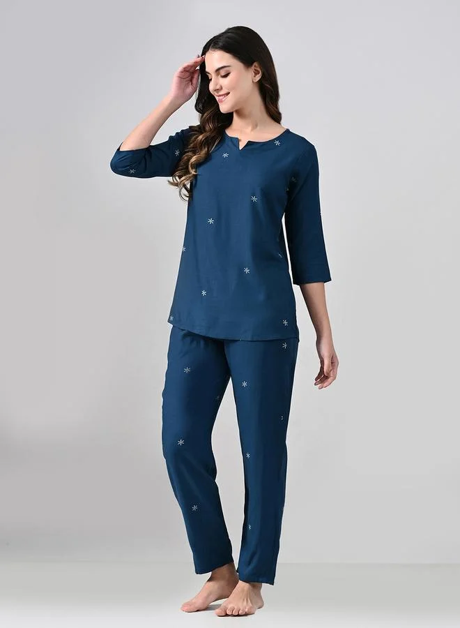 تايك تو طقم بيجاما من بنطال وبلوزة بأكمام 3/4