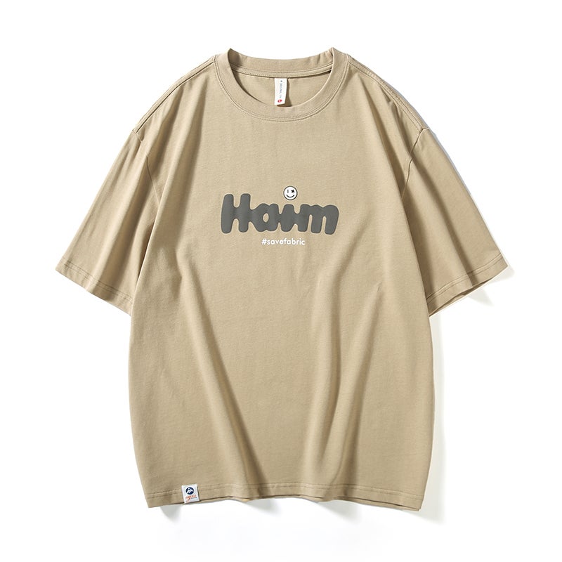 Short-Sleeved T-Shirt Men'S Loose Trendy Brand American Heavy-Duty Foaming Printed Half-Sleeved T-Shirt Top - Image 1