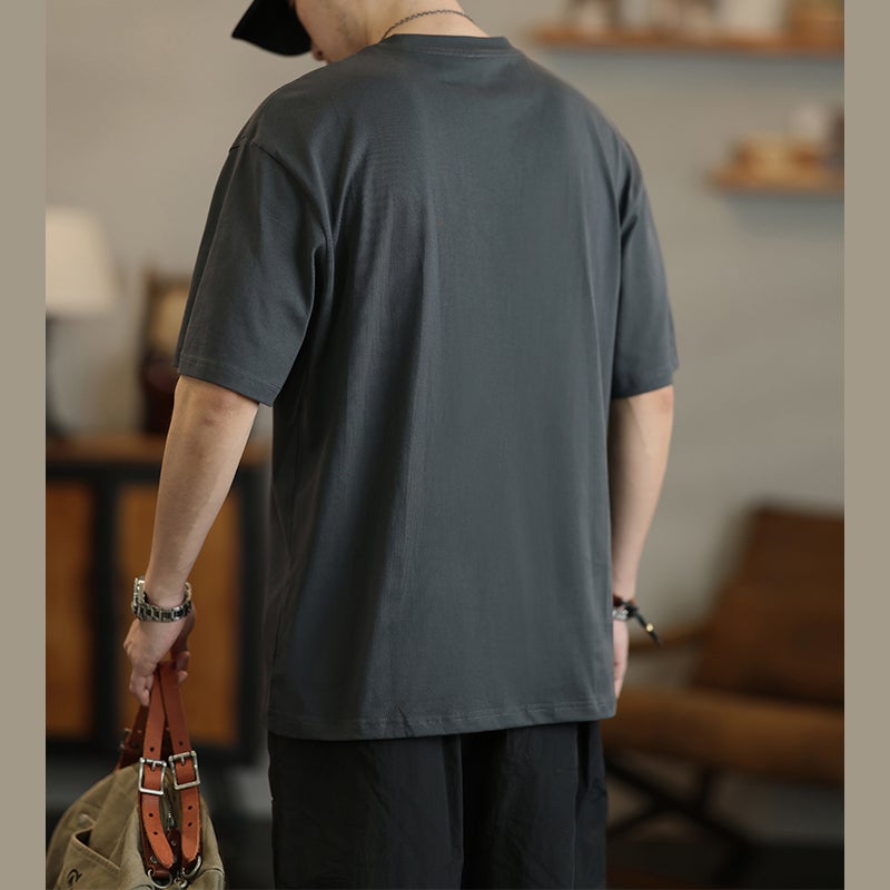 Short-Sleeved T-Shirt Men'S Loose Trendy Brand American Heavy-Duty Foaming Printed Half-Sleeved T-Shirt Top - Image 4