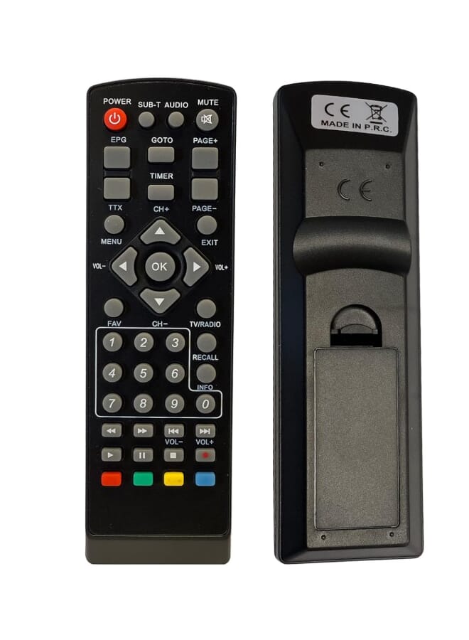 Satellite Receiver Remote Control Black