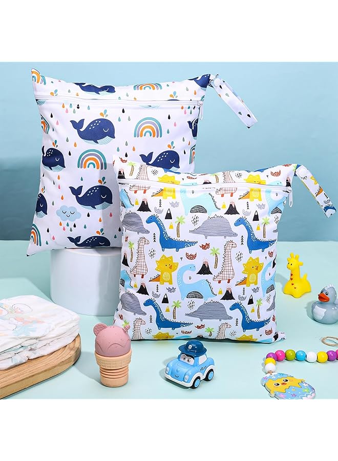 KASTWAVE 2 Pcs Waterproof Wet Bags For Swimming & Baby Diapers Reusable Leakproof Nappy Organizer Washable Wet Dry Pouch For Travel Camping Beach & Pool Use - Image 5
