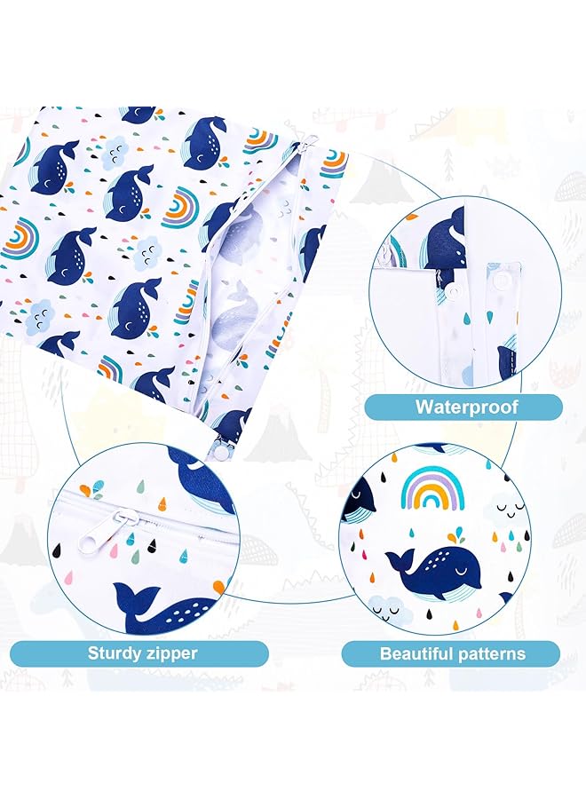 KASTWAVE 2 Pcs Waterproof Wet Bags For Swimming & Baby Diapers Reusable Leakproof Nappy Organizer Washable Wet Dry Pouch For Travel Camping Beach & Pool Use - Image 3
