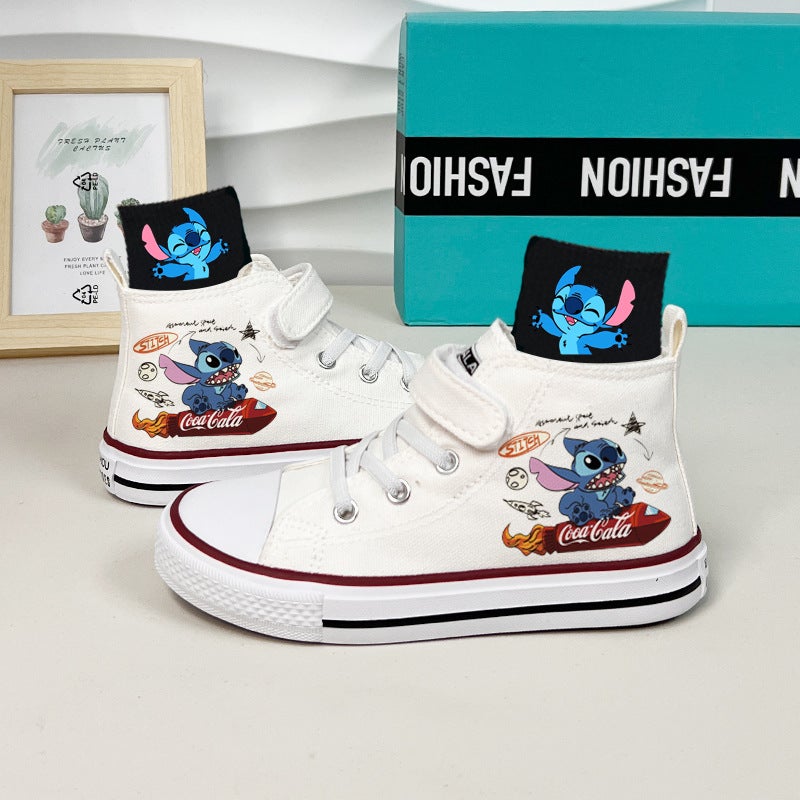 Children'S Shoes Summer Canvas Shoes Cloth Shoes 2025 Boys And Girls High-Top Sneakers New Girls Cartoon Export Trendyy Shoes - Image 4