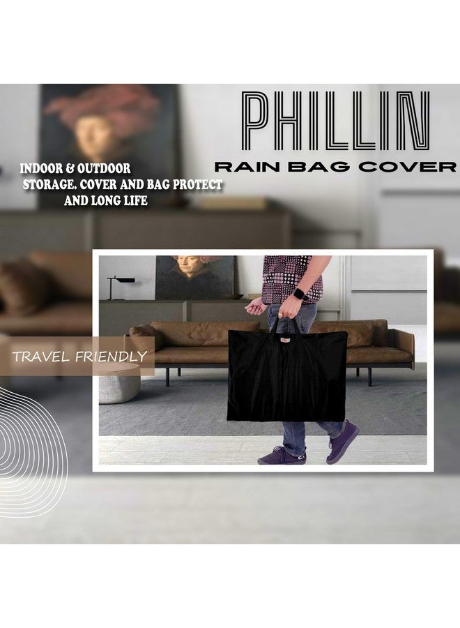 PHILLIN Messenger Shoulder Bag Cover Waterproof, Laptop Bag Covers Protection from Dust with Carrying Pouch, Office Bag Rainy Cover Waterproof Pu Material (Black) - Image 2