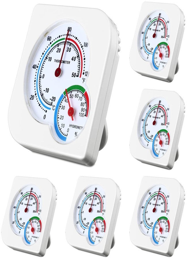 Kathfly 6 Pcs Indoor Thermometer and Humidity Gauge Indoor Mini Thermometer Hygrometer Temperature Humidity Meter Temperature and Humidity Monitor with Pointers for Home, Room, Kitchen, Patio, Planting Room - Image 1