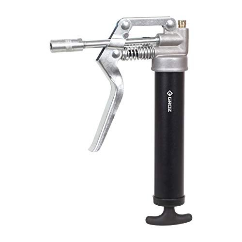 GROZ Mini Pistol Grease Gun with Pull Type Operating Mechanism |Dual discharge Port for Versatile Use | Discharge up to 0.40 gm/stroke. | Comes with 4” steel extension & Coupler | G-16/B - Image 1