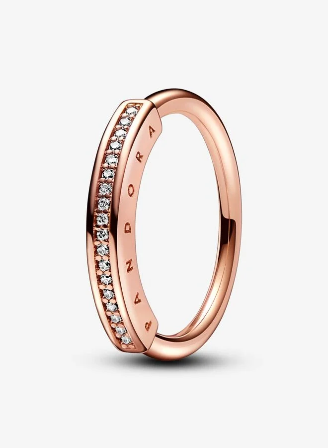 PANDORA Pandora Signature I-D Pavé Ring, Size 52