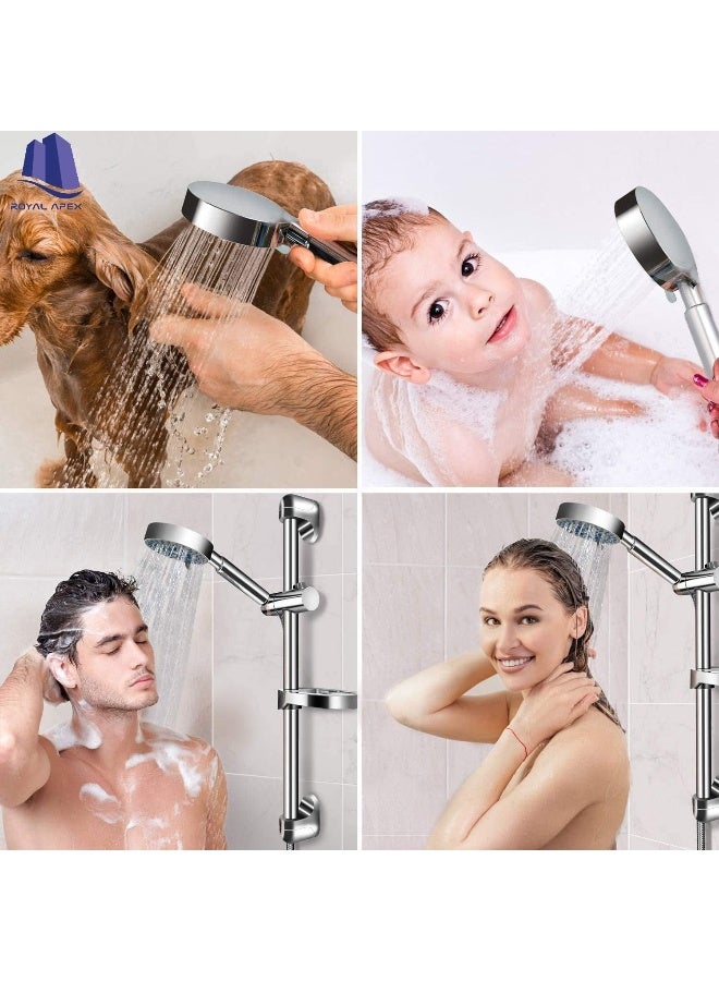 Royal Apex Slide Bar Shower Kit Shower Head And Stainless Steel Slide Bars Shower Hose And Soap Dish  - Image 3