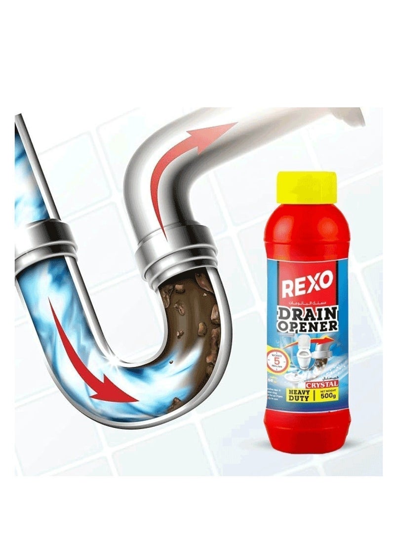 ركسو مسلك المجاري القوي - 500 جرام، حل سريع وفعال للانسدادات بتركيبة مركزة تذيب الدهون والترسبات فورًا - Image 3