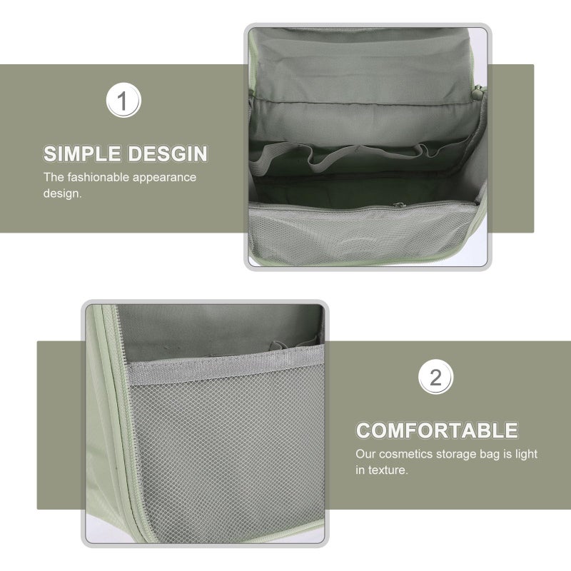 Green Large Capacity Waterproof Travel Cosmetic Bag With Dry Wet Separation - Image 5