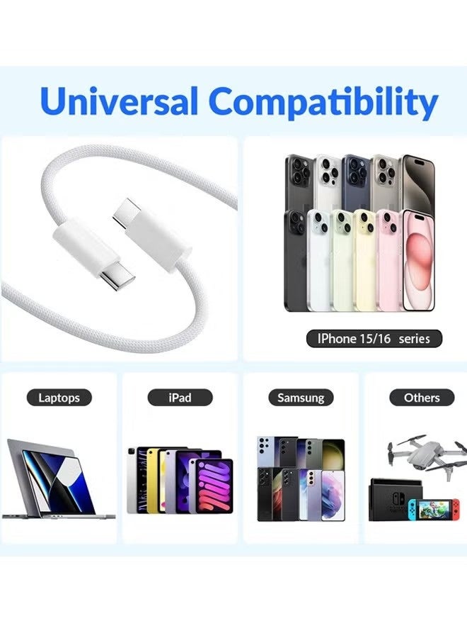 CHARGE USB type C To type-C Super Fast Charging Cable 2M For iPhone 16/15, iPad, iPad mini 7, MacBook Pro, Samsung S25 Ultra/S24/23/, Huawei P70 - Image 3