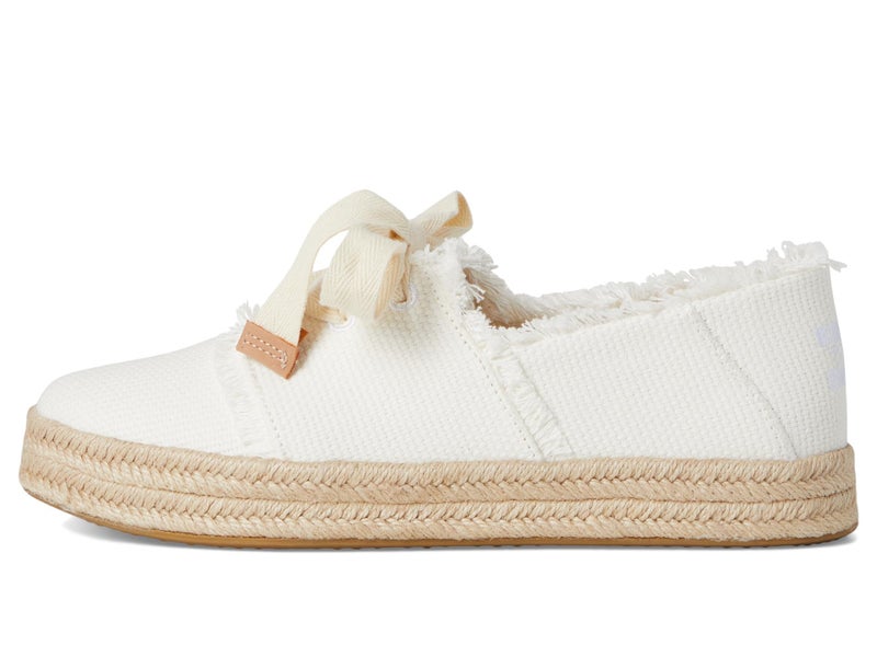 TOMS Womens Carolina Lace-Up White Beachside Woven/Fray 5 Medium - Image 4