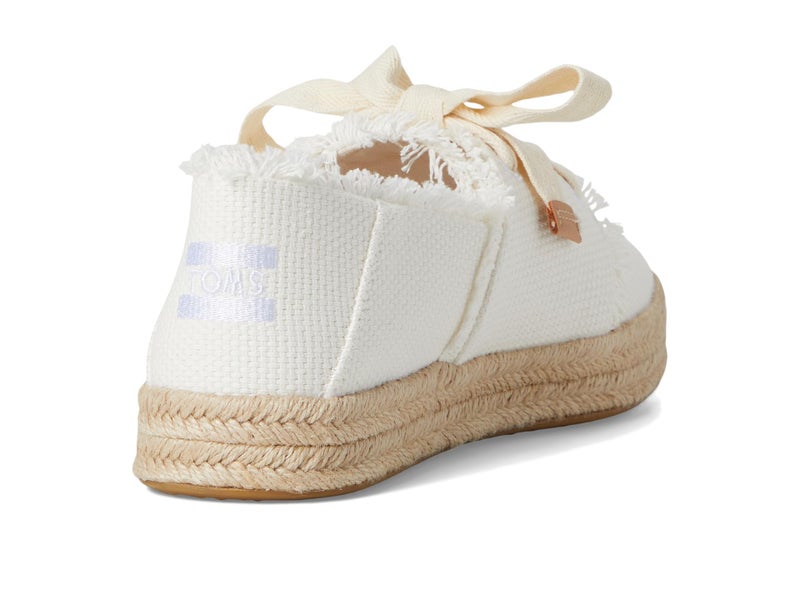 TOMS Womens Carolina Lace-Up White Beachside Woven/Fray 5 Medium - Image 5
