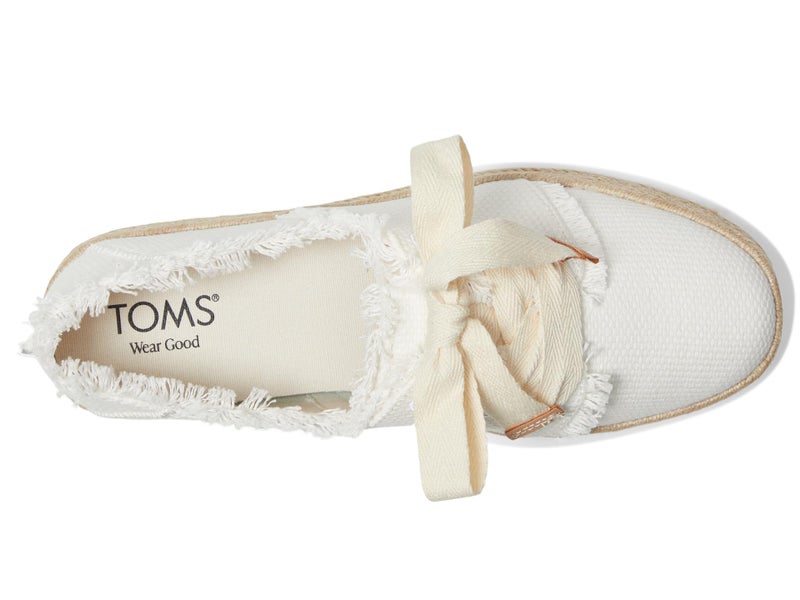 TOMS Womens Carolina Lace-Up White Beachside Woven/Fray 5 Medium - Image 2