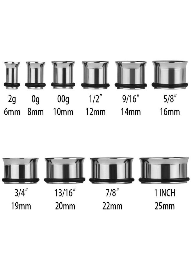KUBOOZ 12pcs Set Colorful Stainless Steel O-ring Ear Plugs Tunnels Gauges Stretcher Piercings 00g - Image 4