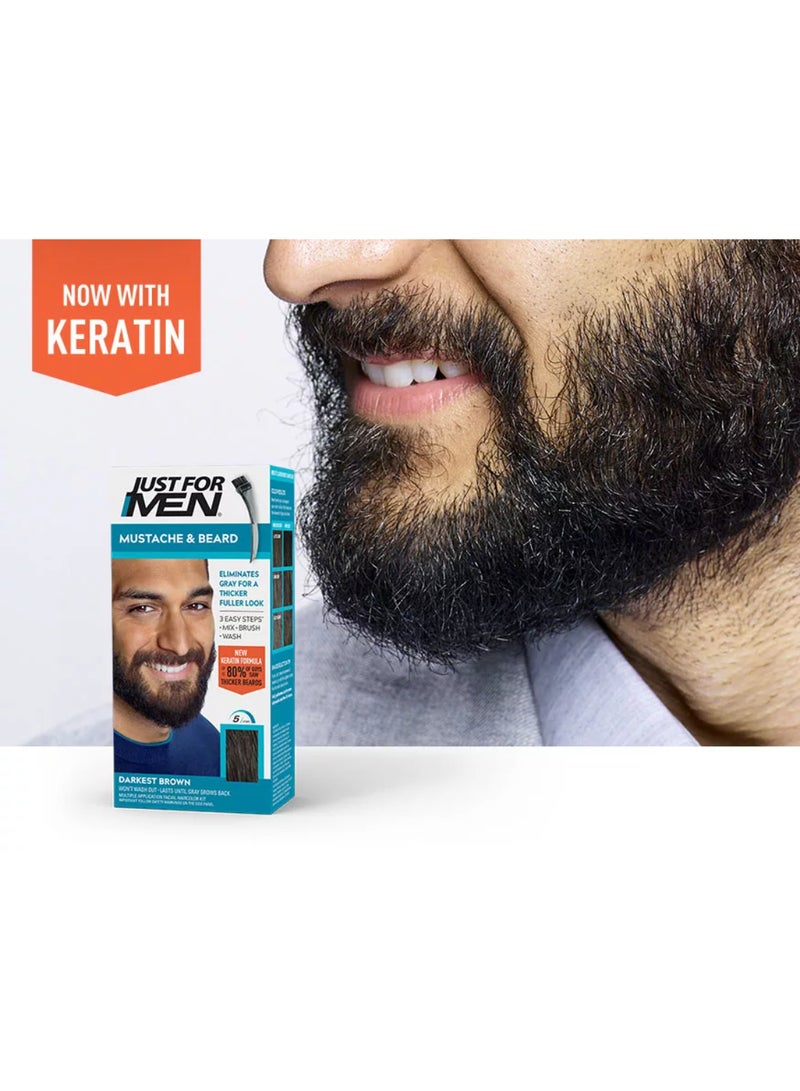 Just For Men Mustache & Beard – Beard Dye For Men, Darkest Brown, M-50, Conditioning Gel Formula With Biotin, Aloe, And Coconut Oil, Includes Application Brush  - Image 2