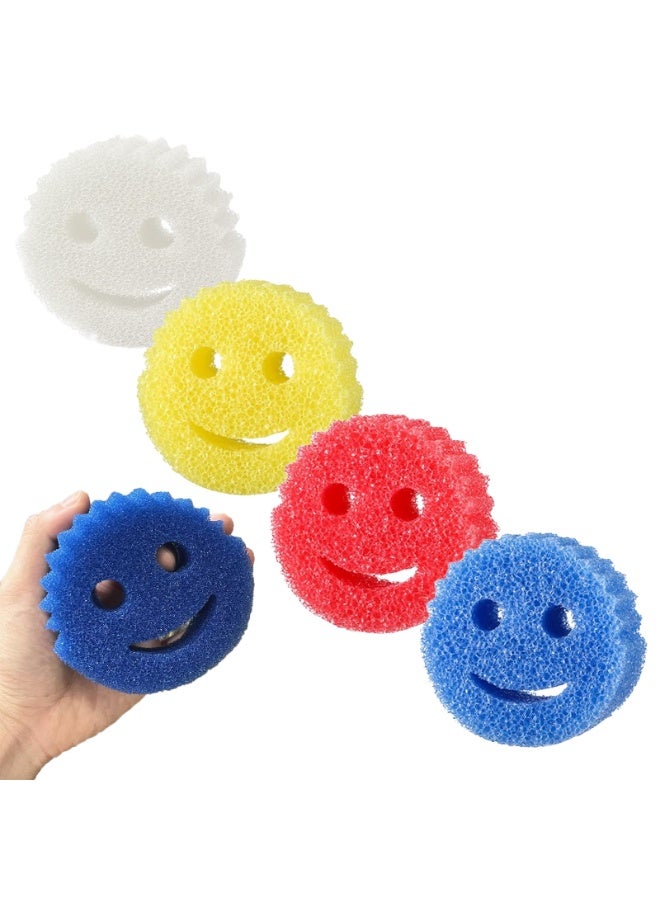 Joudi 4-piece sponge set, double-sided scrubbing sponge set, colored, scratch-resistant microfiber dishwashing sponges, suitable for kitchens and bathrooms, super absorbent dishwashing sponges, suitable for tableware and cookware. - Image 1