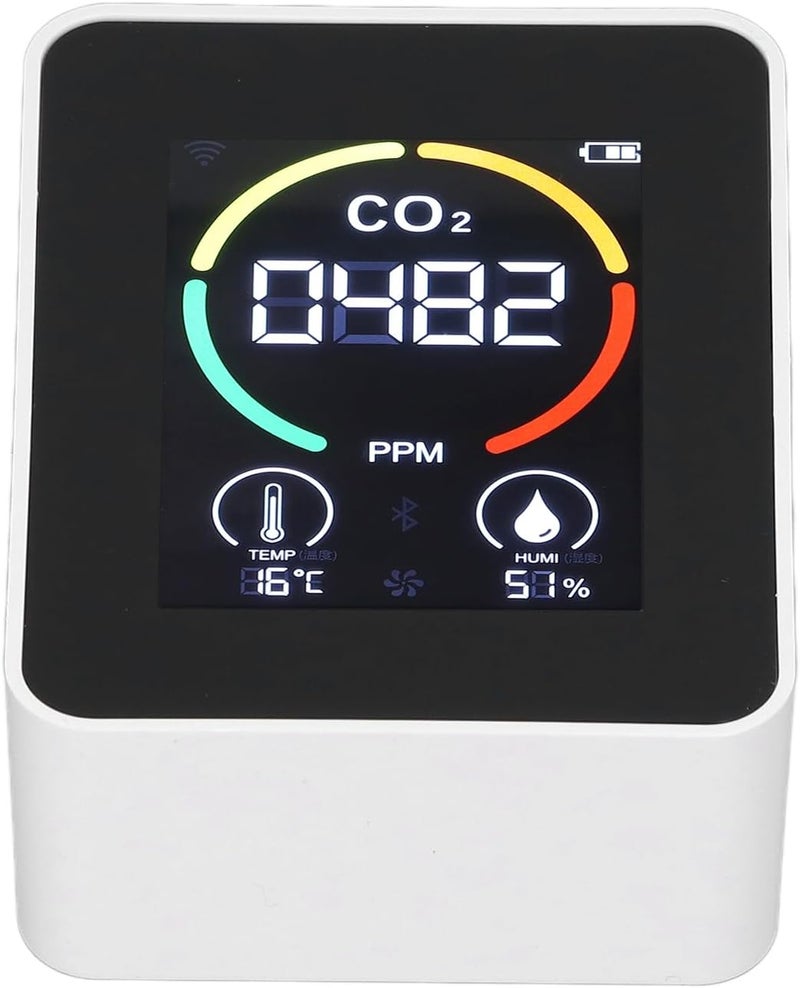 ZN MT03 Carbon Dioxide Detector and Air Quality Monitor for Laboratories, Warehouses, and Greenhouses - Digital Meter for CO2 Concentration, Temperature, and Humidity with (White) - Image 4
