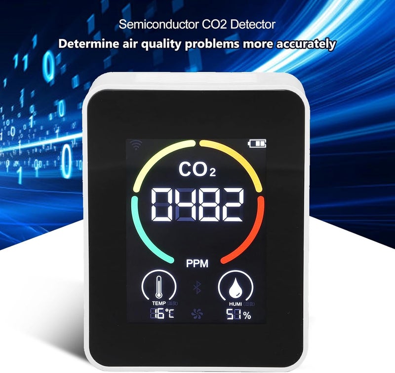 ZN MT03 Carbon Dioxide Detector and Air Quality Monitor for Laboratories, Warehouses, and Greenhouses - Digital Meter for CO2 Concentration, Temperature, and Humidity with (White) - Image 5