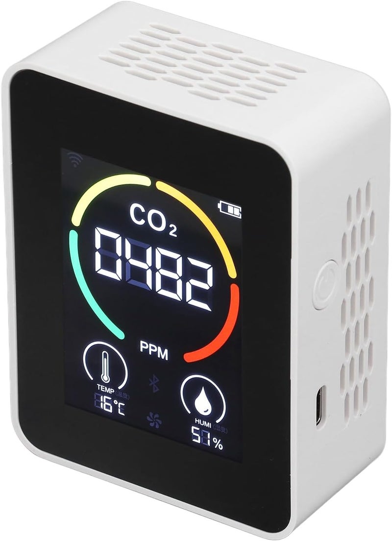 ZN MT03 Carbon Dioxide Detector and Air Quality Monitor for Laboratories, Warehouses, and Greenhouses - Digital Meter for CO2 Concentration, Temperature, and Humidity with (White) - Image 2