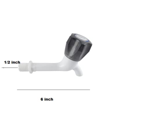advancedestore advancedestore PVC Plastic Bibcock/Water Tap for Kitchen | Bathroom Wash Basins moq (1/2") Type PVC Plastic Bib Cock Tap Faucet for Hot and Cold Water (1) - Image 2