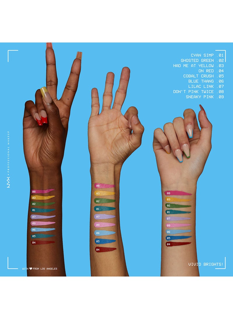 NYX PROFESSIONAL MAKEUP محدد العيون السائل الملون Vivid Brights - باللون الأحمر - Image 5