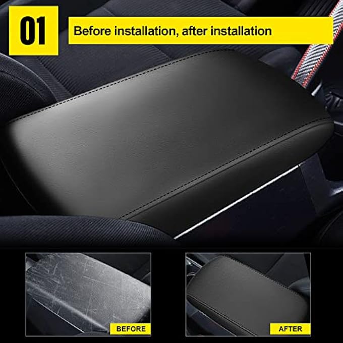 Center Console Armrest Covers For 20132018 Toyota Rav4 Black - Image 3