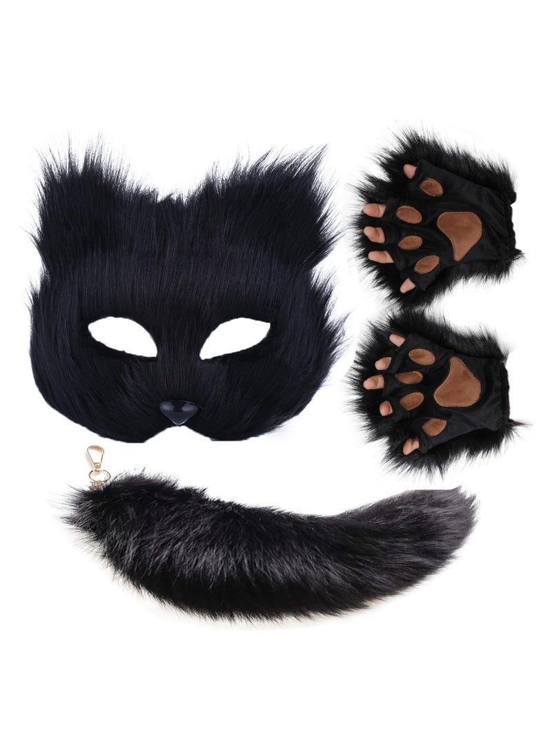Mask and Tail Set for Girls Cat Cosplay - Image 1