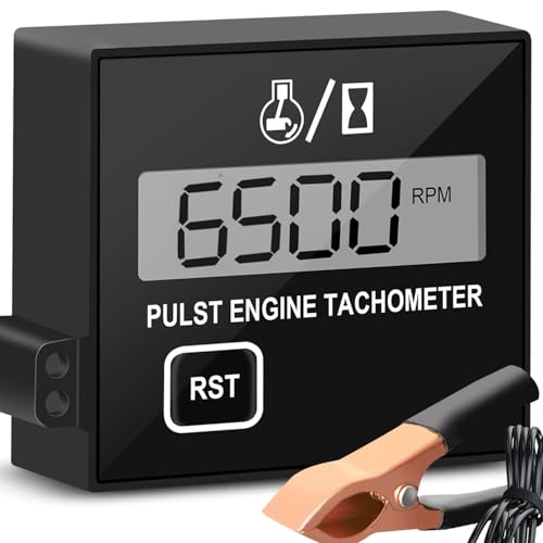 Svzadipe Digital Chainsaw Tachometer Small Engine Tachometer Digital Display Pulse Speedometer Motorcycle Electronic for Engine Chain Saw Cropper Generator Lawn Mower RV ATV W1 - Image 1