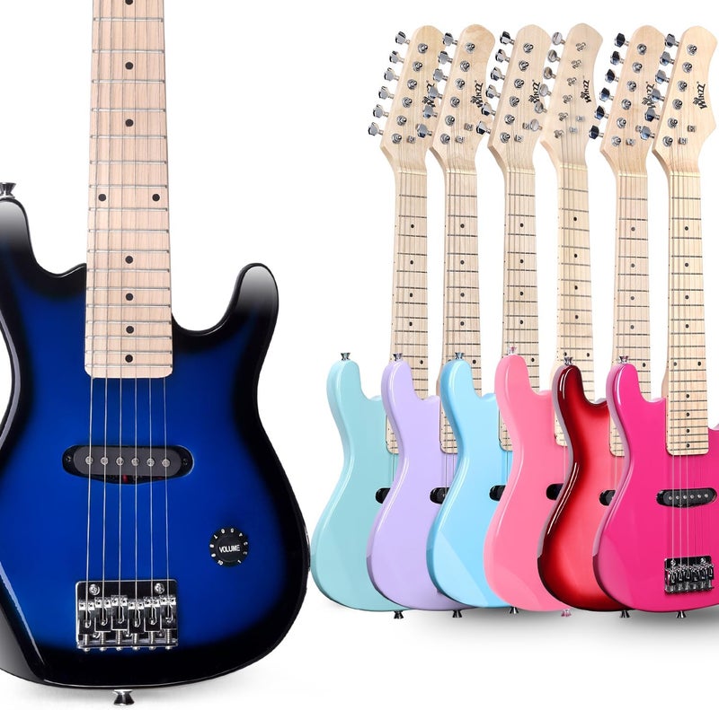 Winzz EGM100 30 Inches Real Kids Electric Guitar with Beginner Kit, Right Handed, Blueburst - Image 2