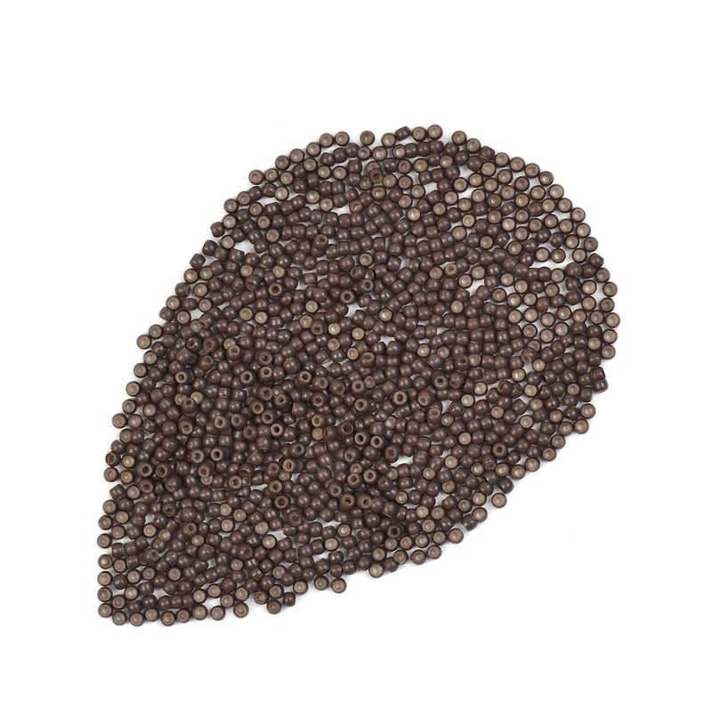 200 Pcs 30mm Hair Beads Silicone Lined Nano Rings Micro Links Beads for Hair Extensions Feather Extension Brown