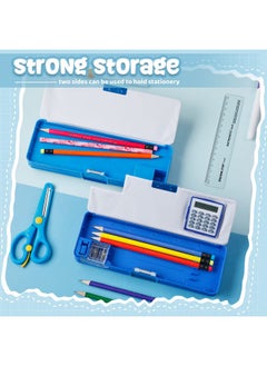Henoyso 2 Pcs Multifunction Pencil Case With Calculator And Pencil Sharpener Sport Pencil Box For Boys Plastic Dinosaur Multifunction Stationery Organizer Box School Gift For Kids Teens Supplies  - Image 5